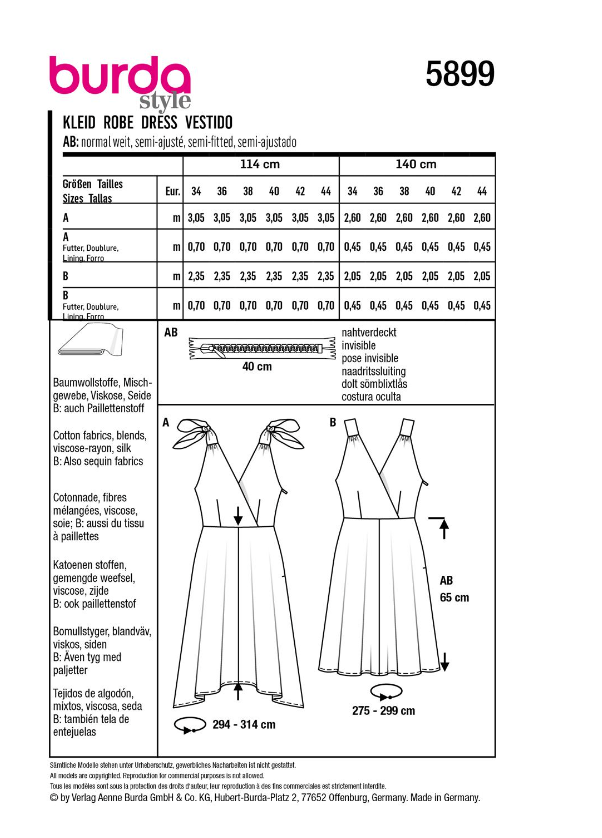 burda Schnit 5899 " Wickelkleider" burda Schnit 5899 " Wickelkleider"