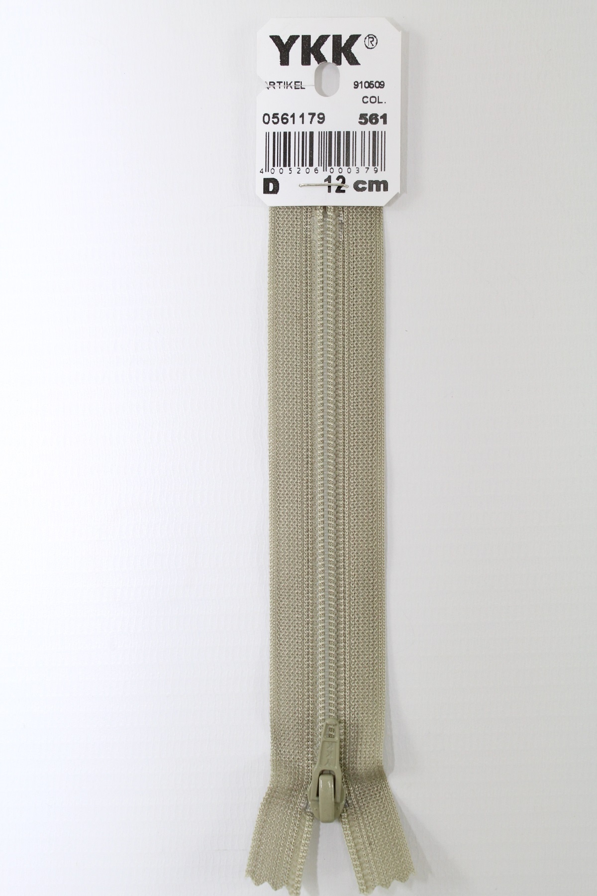 YKK-Reissverschluss 12cm-60cm, nicht teilbar,schlamm