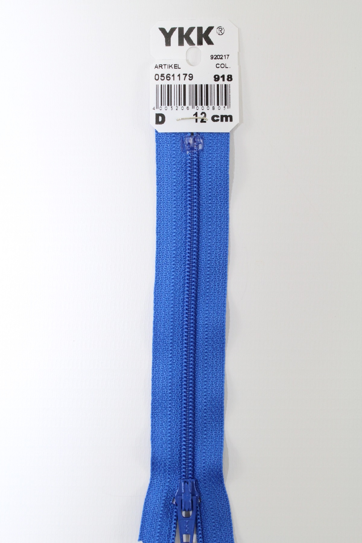 YKK-Reissverschluss 12cm-60cm, nicht teilbar, königsblau