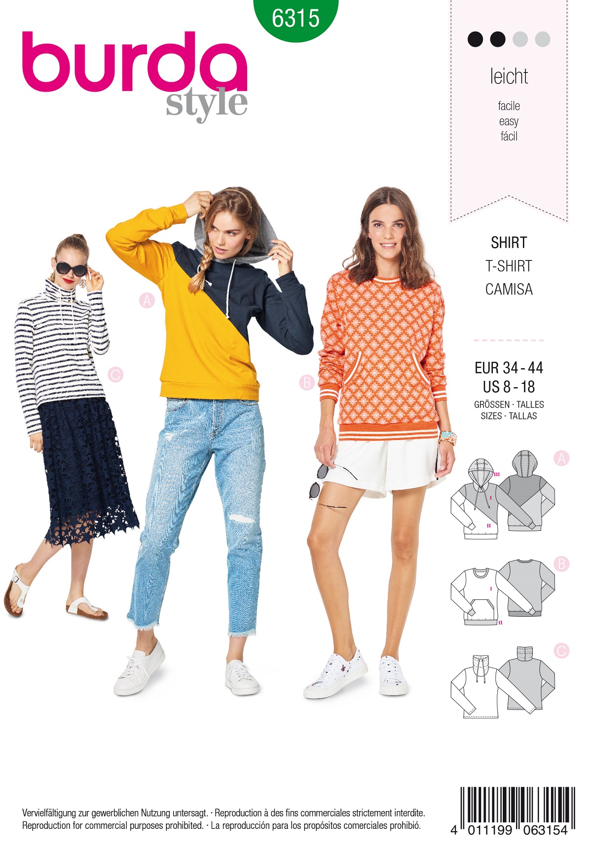 burda Schnitt 6315 "Kapuzenpullover"