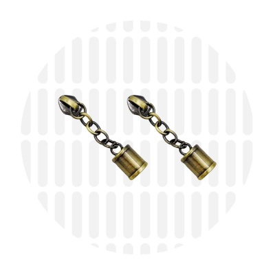 1 Reissverschluss-Schieber Tassel für Nylon Spirale Farbe gebürstetes Messing 1 Reissverschluss-Schieber Tassel für Nylon Spirale Farbe gebürstetes Messing