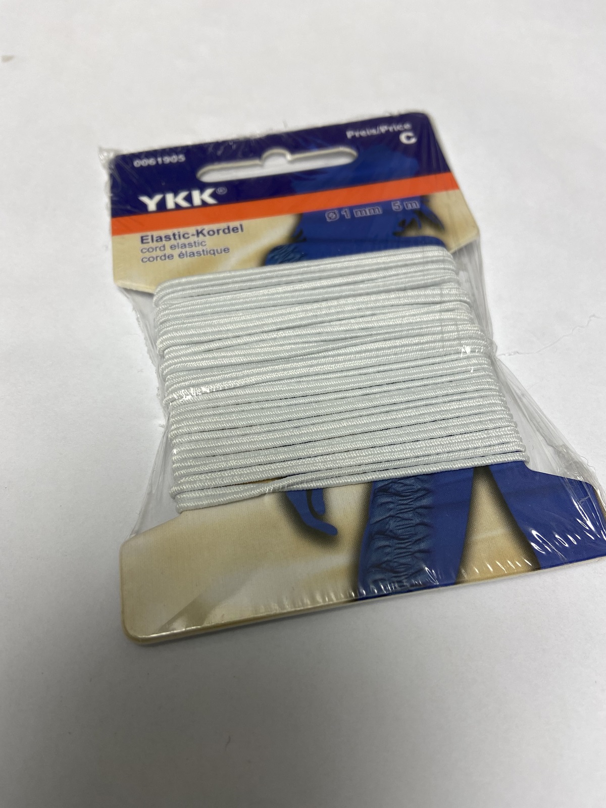 Elastic - Kordel 5 Meter ø 1mm weiss Elastic - Kordel 5 Meter ø 1mm weiss