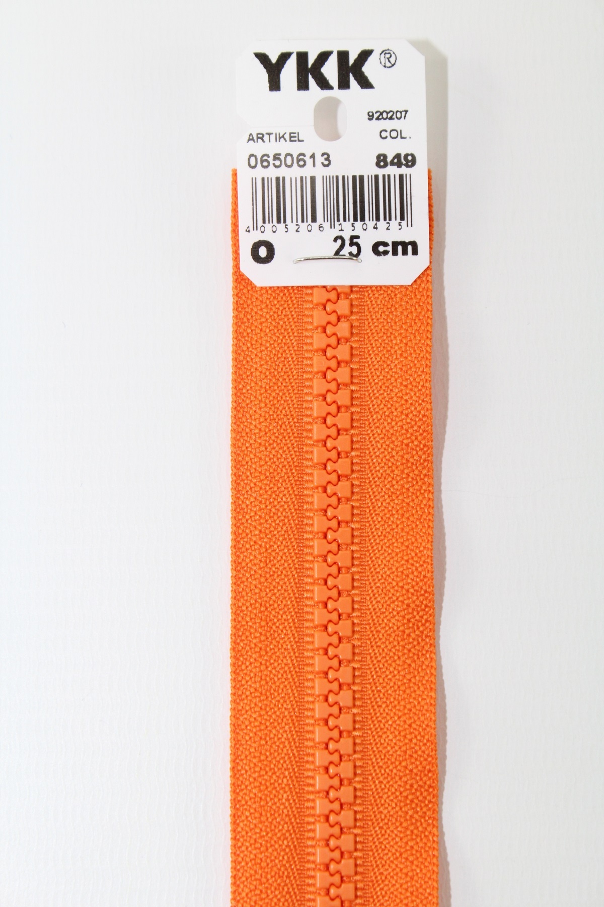 YKK - Reissverschlüsse 25 cm - 80 cm, teilbar, orange