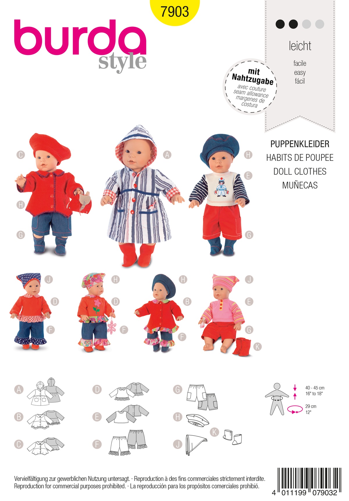 burda Schnitt 7903 - Puppenkleider