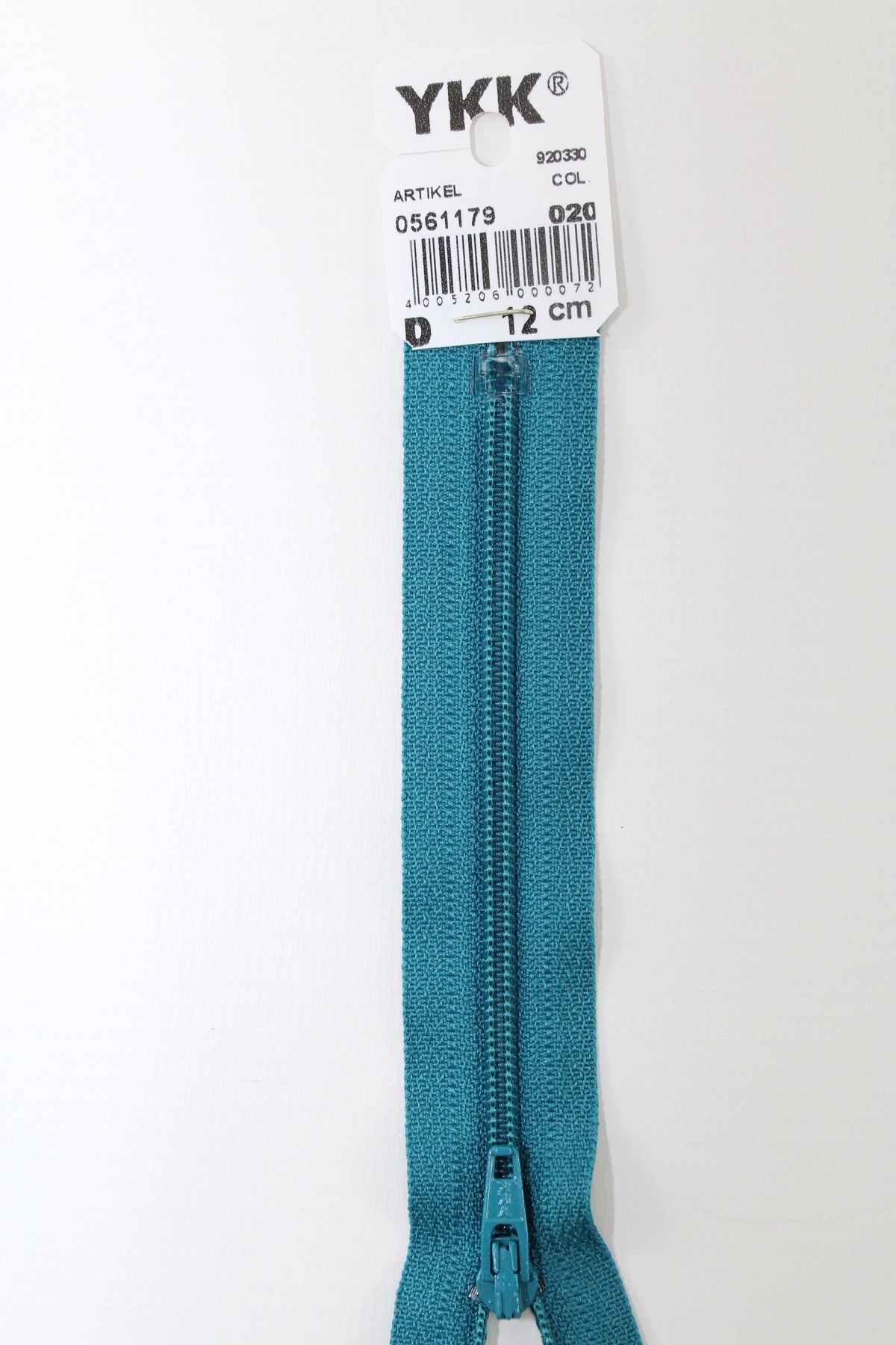YKK-Reissverschluss 12cm-60cm, nicht teilbar, türkisblau YKK-Reissverschluss 12cm-60cm, nicht teilbar, türkisblau