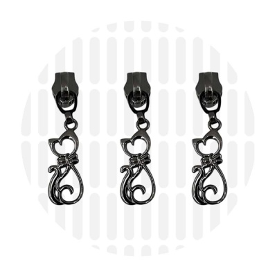 1 Reissverschluss-Schieber Katze für Nylon Spirale Farbe Gun Metal 1 Reissverschluss-Schieber Katze für Nylon Spirale Farbe Gun Metal