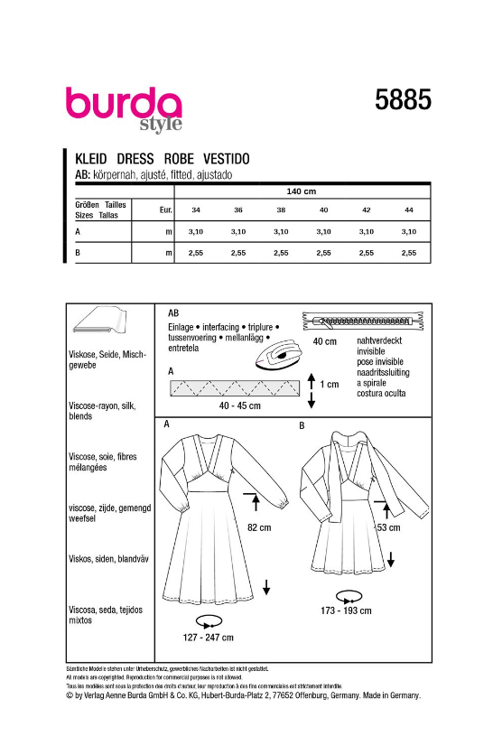 burda Schnitt 5885 "Casual-Kleider"