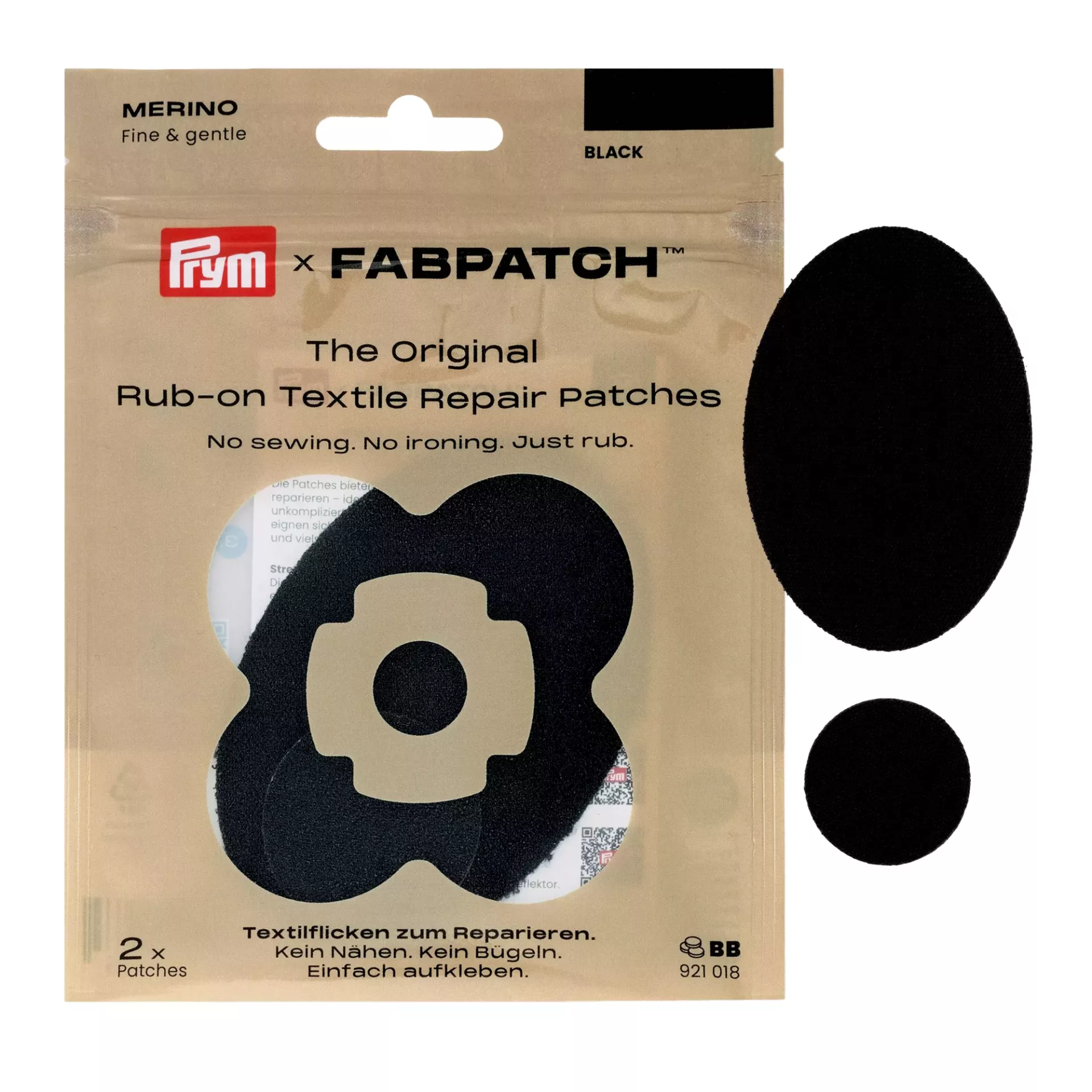 Rub-on Patch MERINO, schwarz