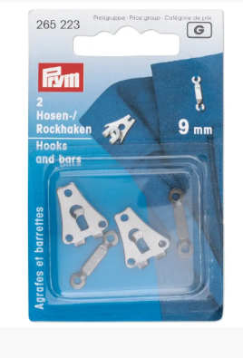 2 Hosen-/ Rockhaken 9mm schwarz