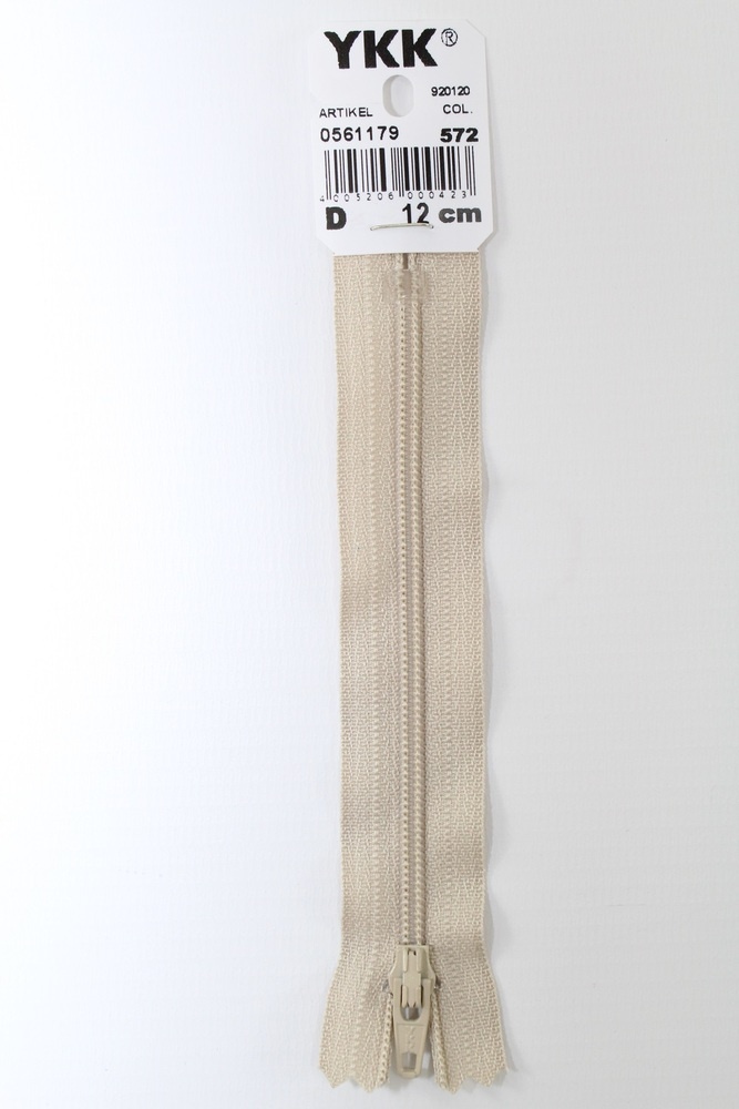 YKK-Reissverschluss 12cm-60cm, nicht teilbar, sand