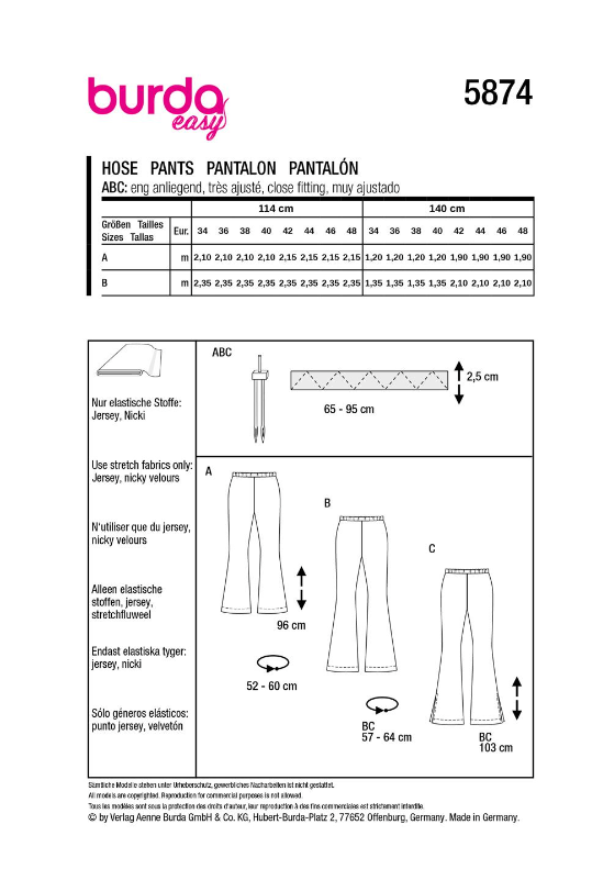 burda Schnitt 5874 "lockere Hose"