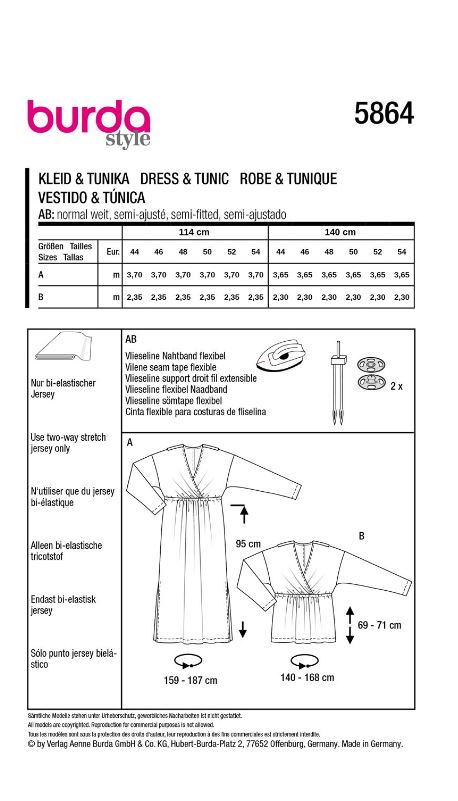 burda Schnitt 5864 "Tunika und Kleid" burda Schnitt 5864 "Tunika und Kleid"