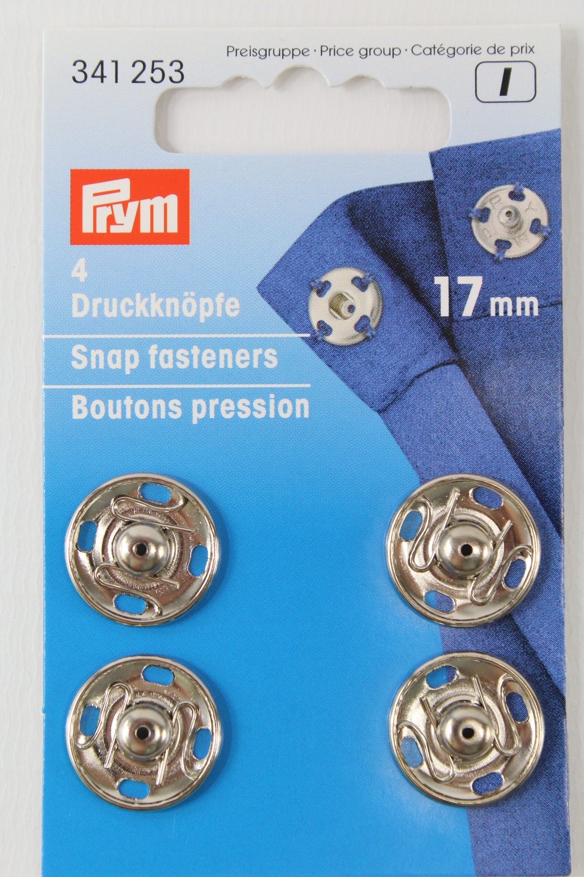 4 Annäh- Druckknöpfe ø 17mm silber 4 Annäh- Druckknöpfe ø 17mm silber