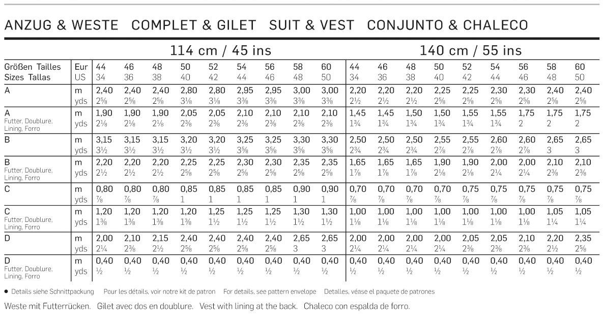 burda Schnitt 6871 "Herrenanzug mit Weste"