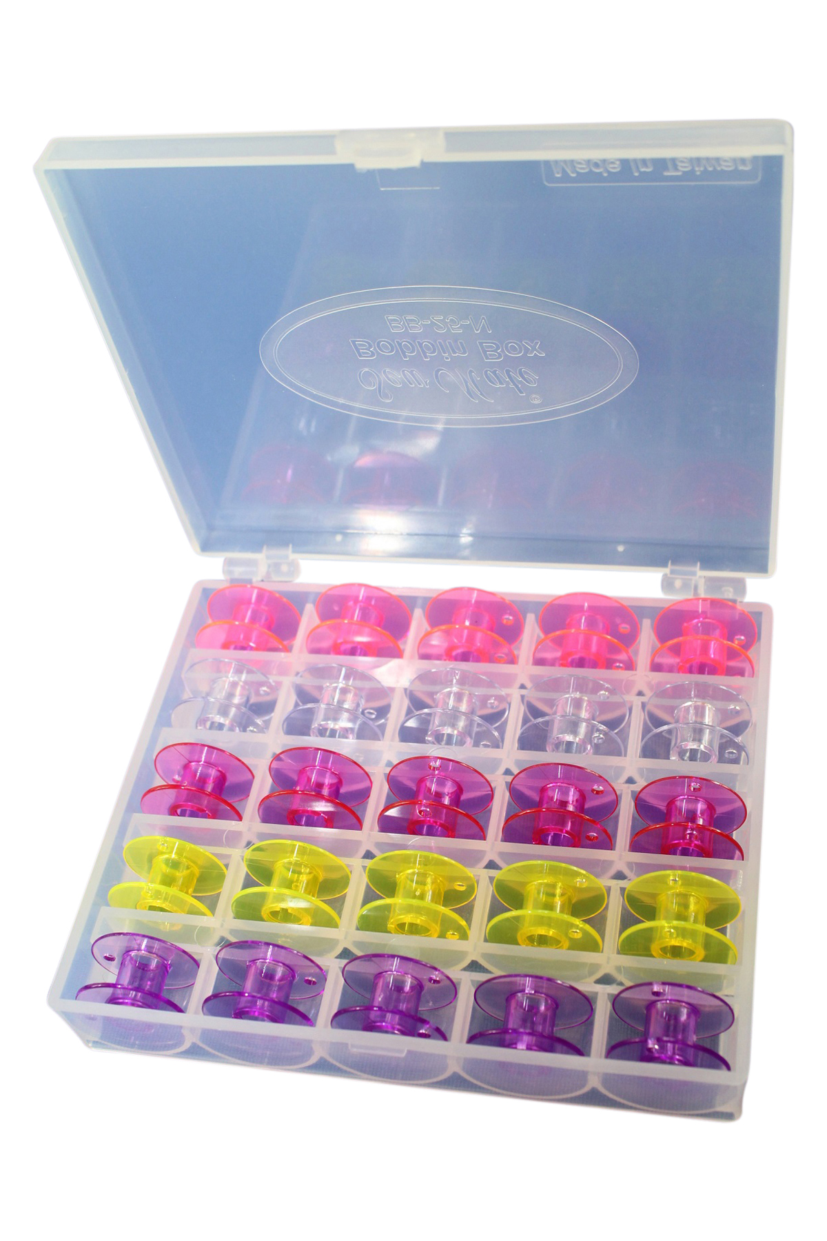 25 farbige Spulen in Box