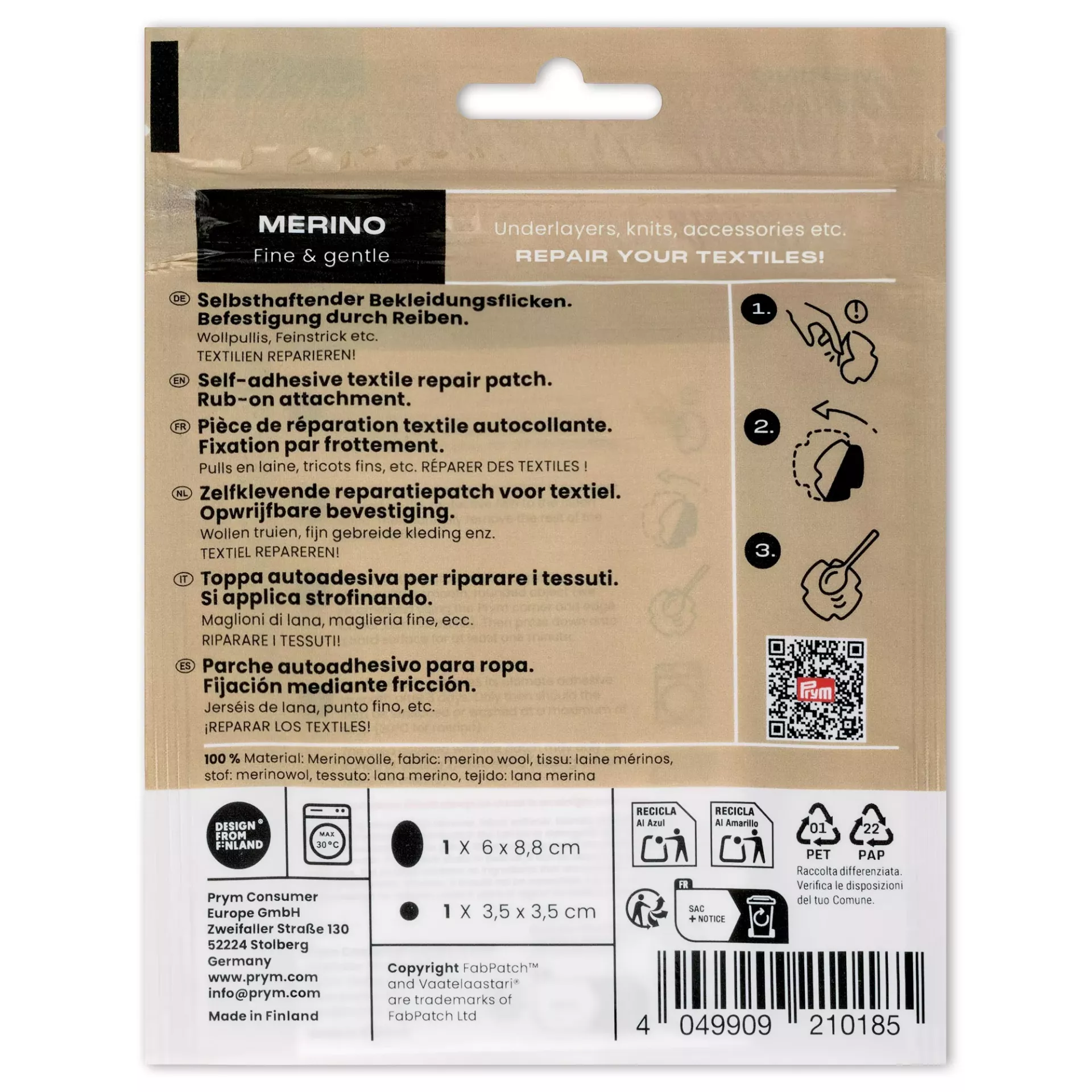 Rub-on Patch MERINO, schwarz