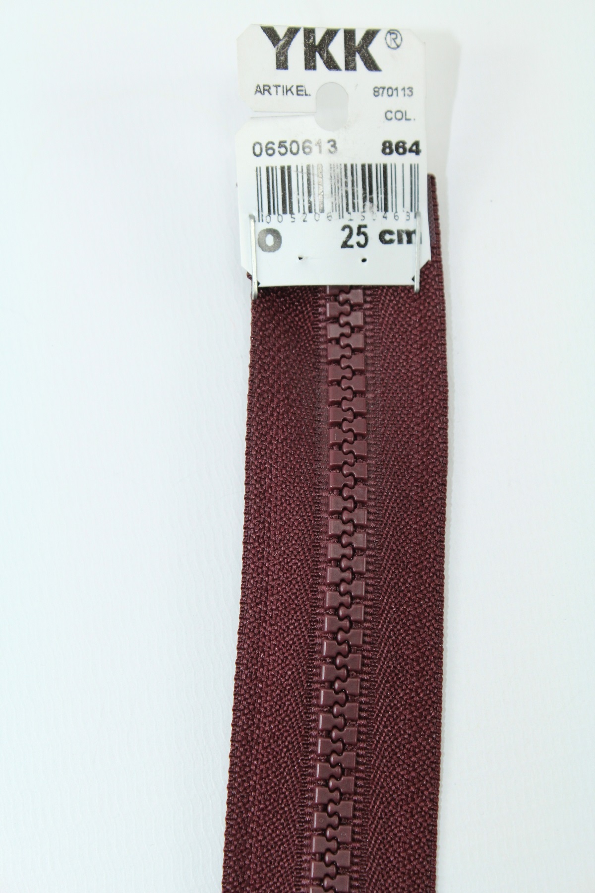 YKK - Reissverschlüsse 25 cm - 80 cm, teilbar, bordeauxrot