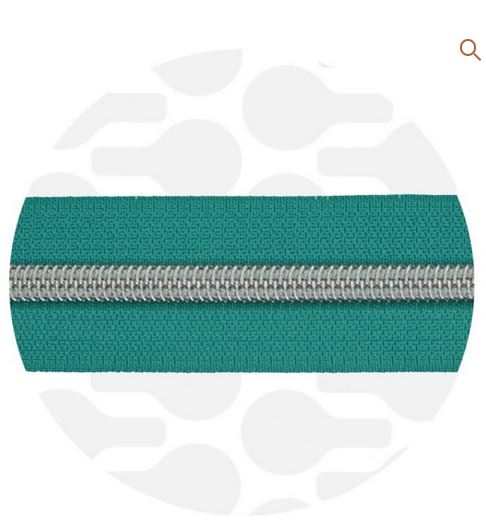 1m Reissversschluss endlos in Teal mit nickel Raupe