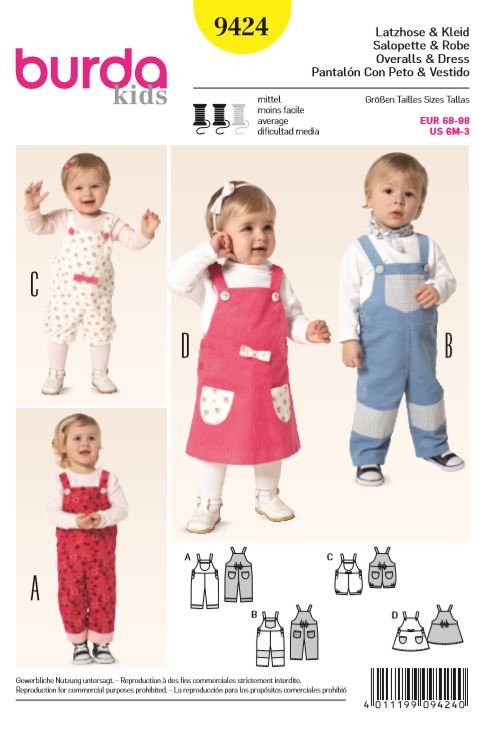 burda Schnitt 9424 "Latzhose und Latzrock" burda Schnitt 9424 "Latzhose und Latzrock"