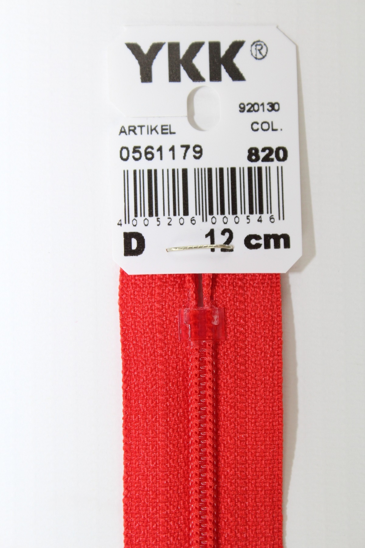 YKK-Reissverschluss 12cm-60cm, nicht teilbar, hochrot YKK-Reissverschluss 12cm-60cm, nicht teilbar, hochrot