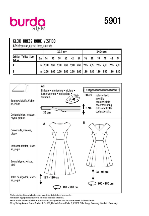 burda Schnitt 5901 "Romantische Kleider"