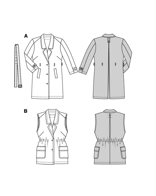 burda Schnitt 5840 "Klassischer Damen-Trenchcoat"  