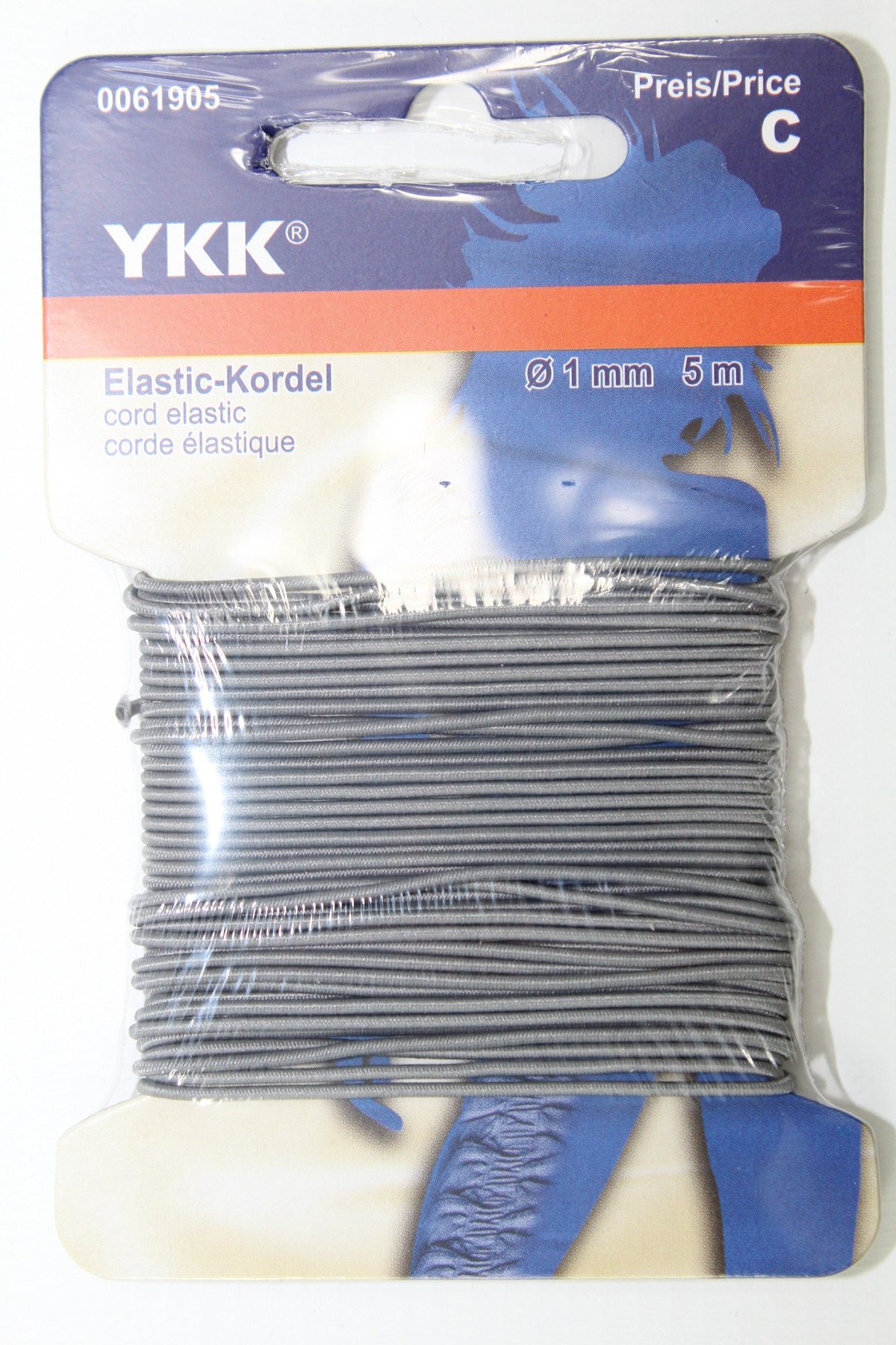 Elastic - Kordel 5 Meter ø 1mm grau Elastic - Kordel 5 Meter ø 1mm grau
