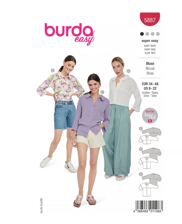 burda Schnitt 5887 "Blusen in verschiedenen Längen"