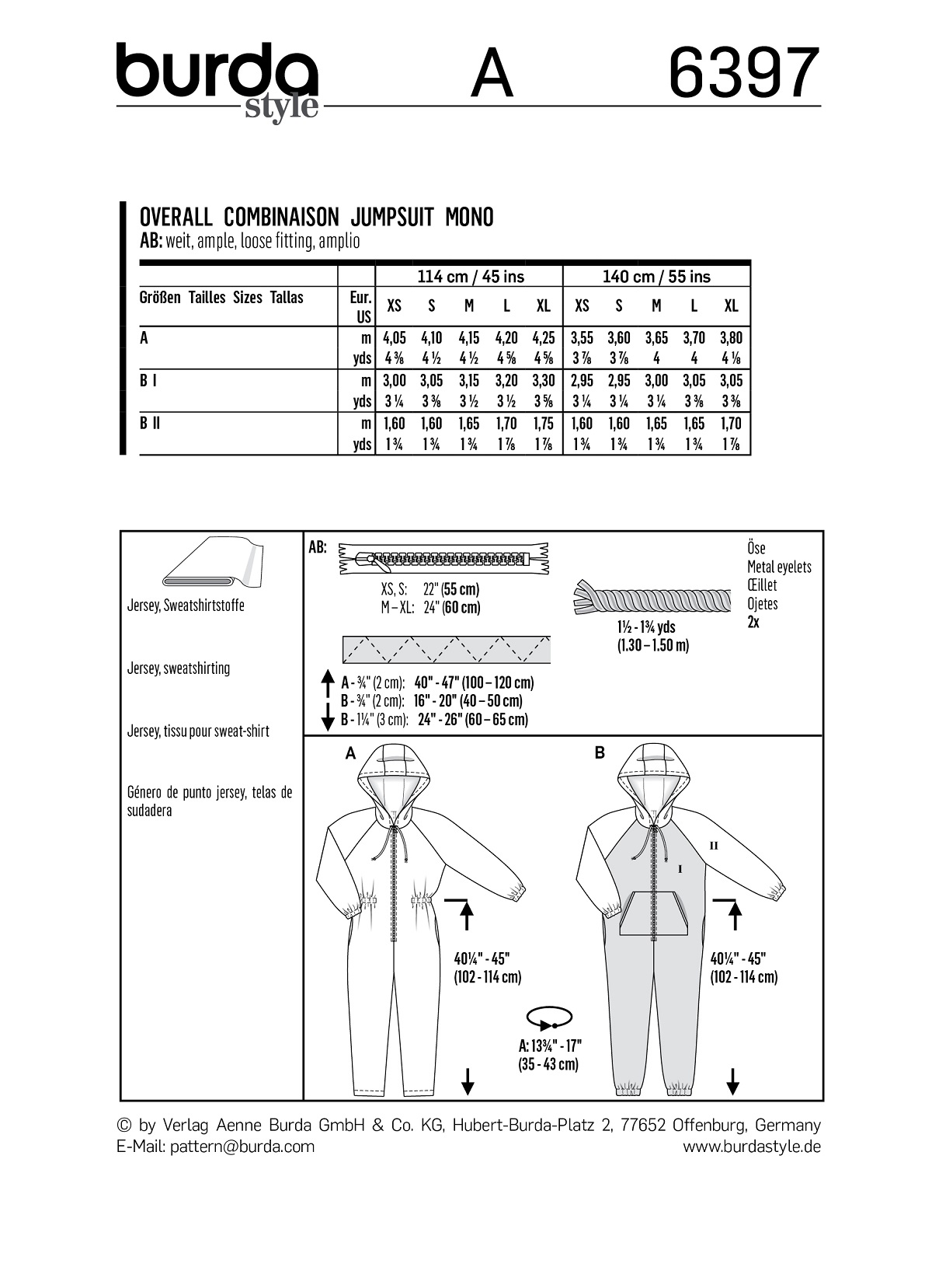 burda Schnitt 6397 "Overall"