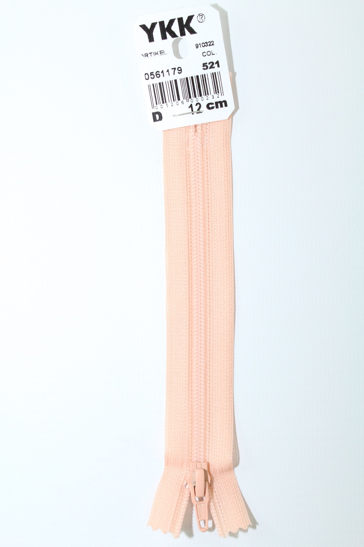 YKK-Reissverschluss 12cm-60cm, nicht teilbar, lachs YKK-Reissverschluss 12cm-60cm, nicht teilbar, lachs