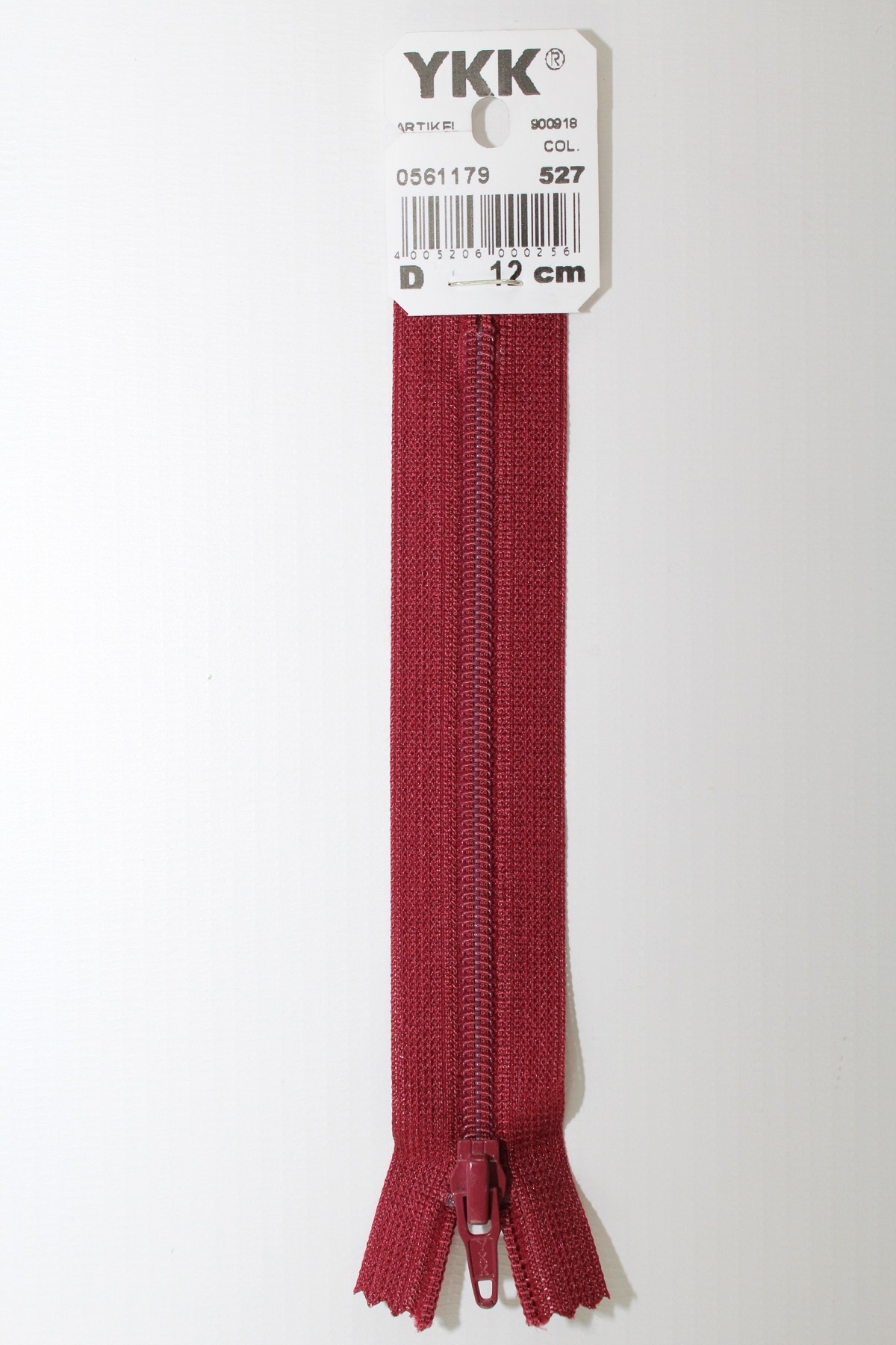 YKK-Reissverschluss 12cm-60cm, nicht teilbar, weinrot