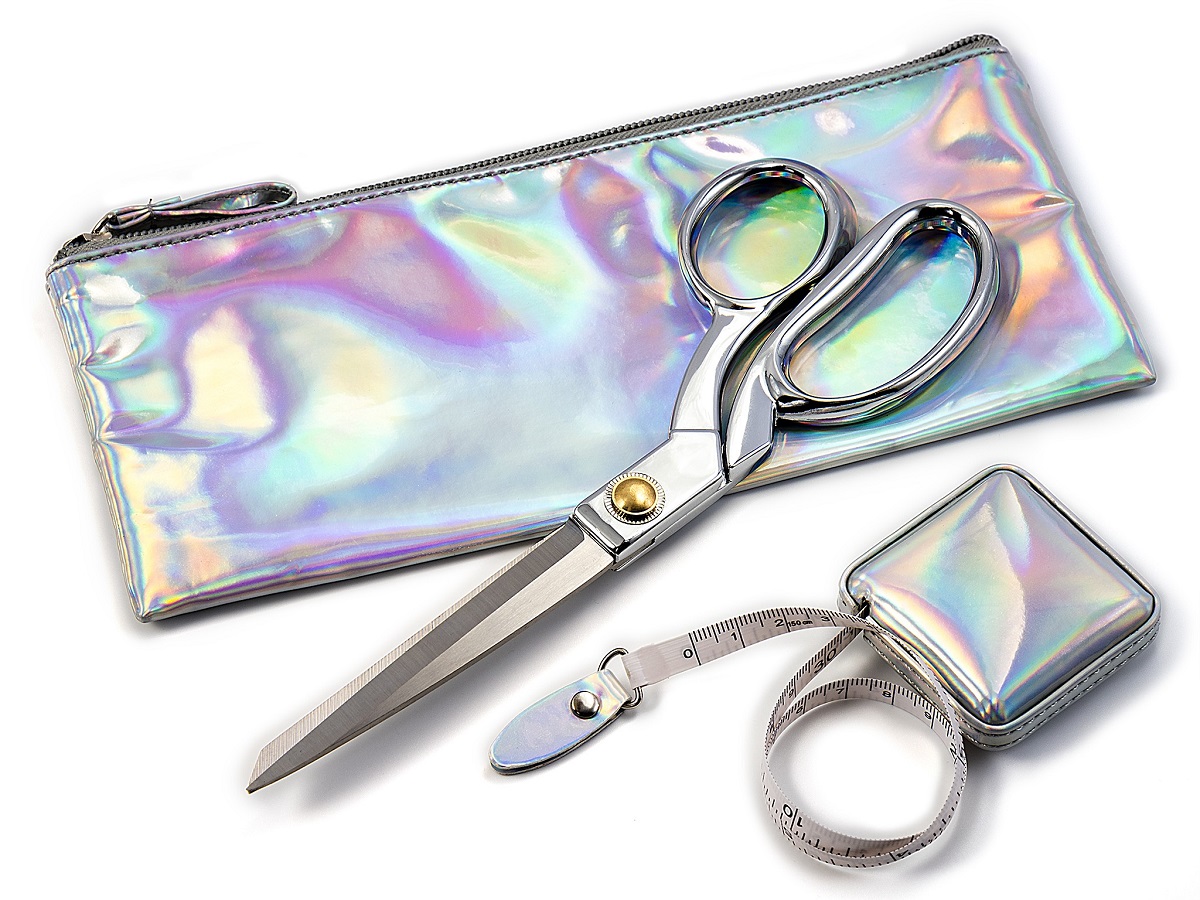 Klassé Scheren silber mit Täschchen und Massband Klassé Scheren silber mit Täschchen und Massband