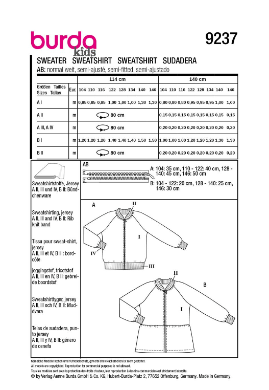 burda Schnitt 9237 "Lässiger Sweater"