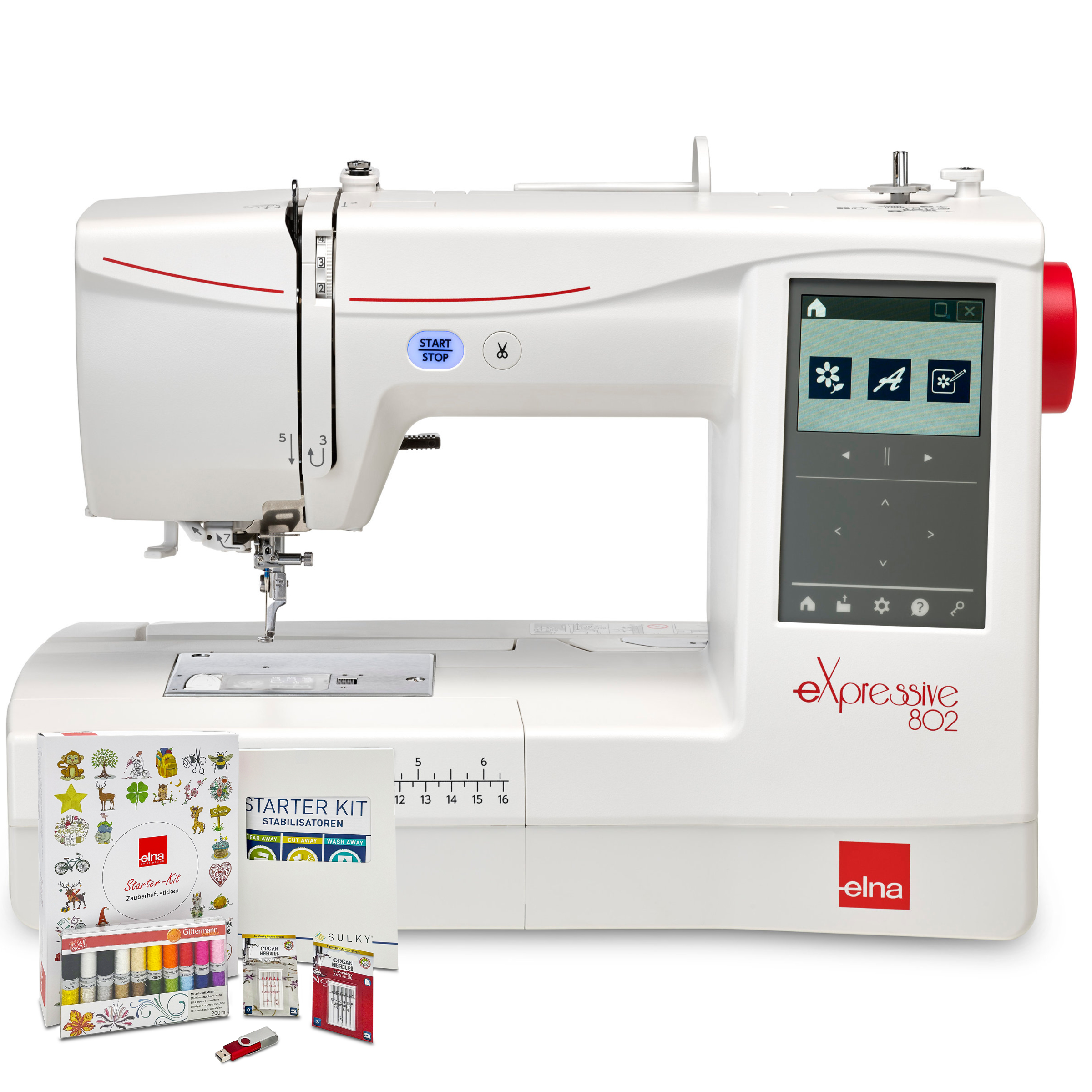 Elna eXpressive 802 Stickmaschine inkl. Starter-Kit Zauberhaft sticken