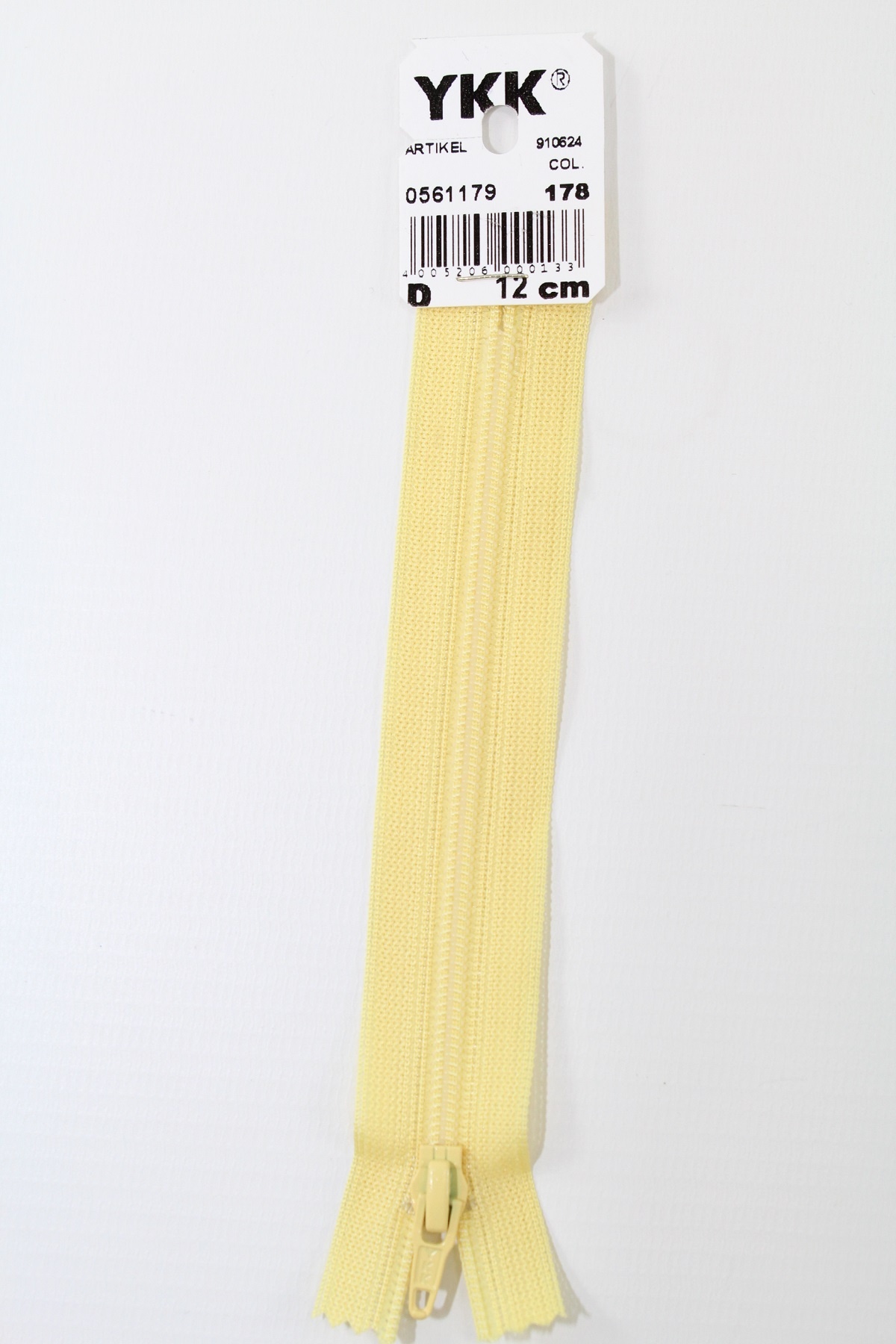 YKK-Reissverschluss 12cm-60cm, nicht teilbar, lemon