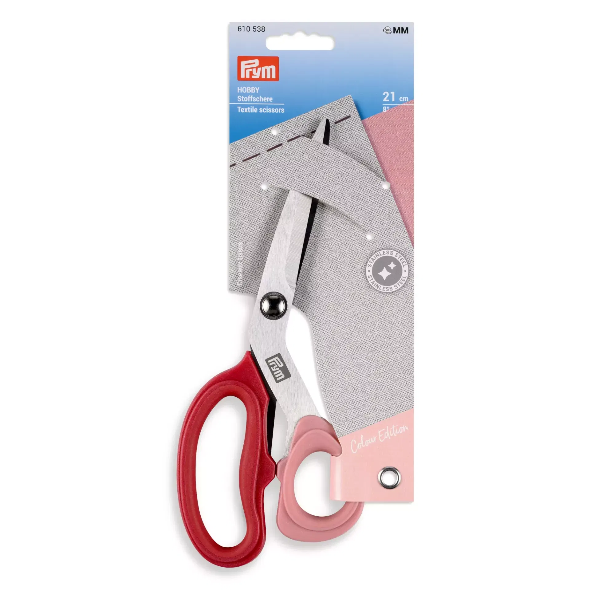 Stoffschere Hobby, 21cm, beere