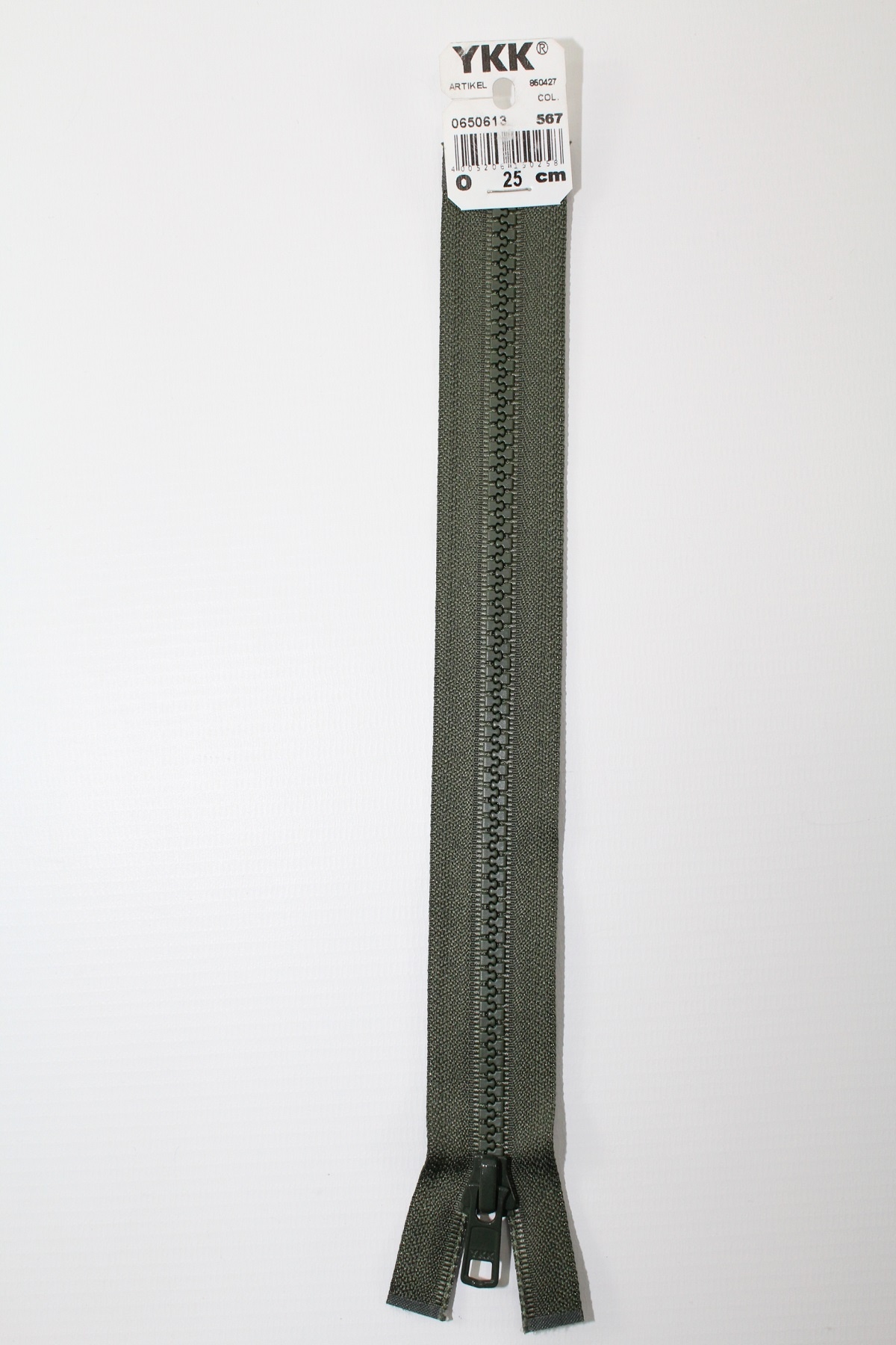 YKK - Reissverschlüsse 25 cm - 80 cm, teilbar, oliv