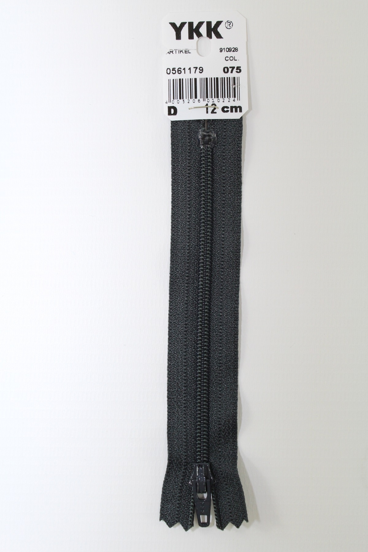 YKK-Reissverschluss 12cm-60cm, nicht teilbar, kohle YKK-Reissverschluss 12cm-60cm, nicht teilbar, kohle
