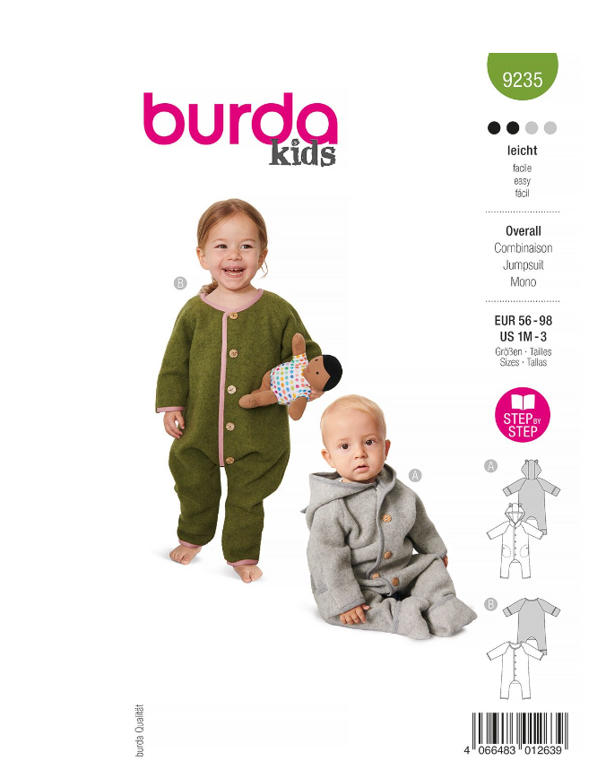 burda Schnitt 9235 " Baby-Strampler"