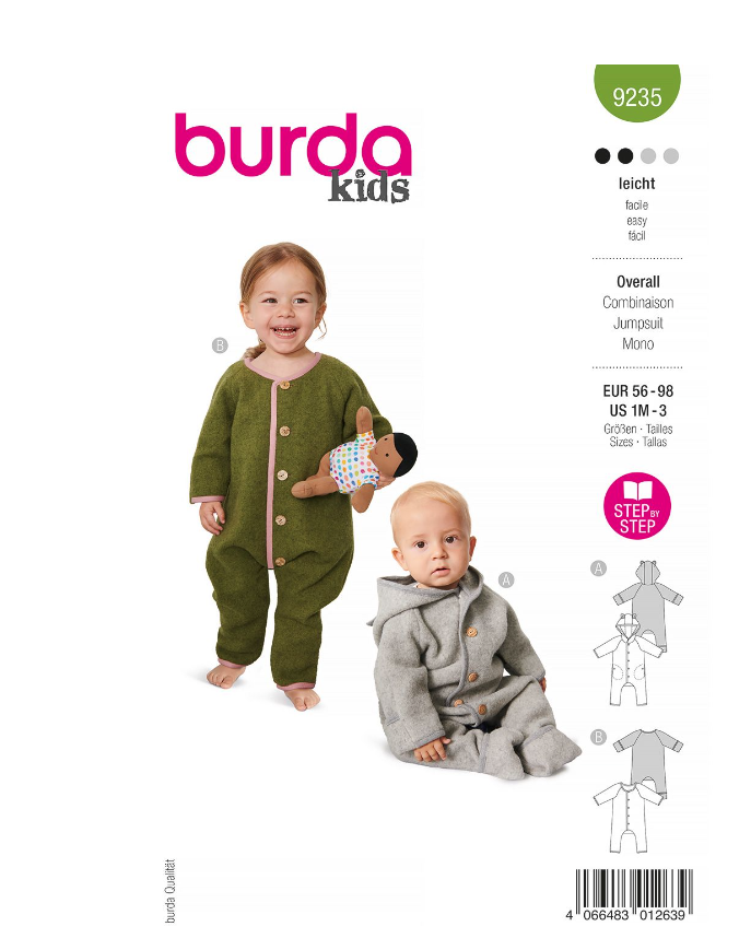 burda Schnitt 9235 " Baby-Strampler" burda Schnitt 9235 " Baby-Strampler"