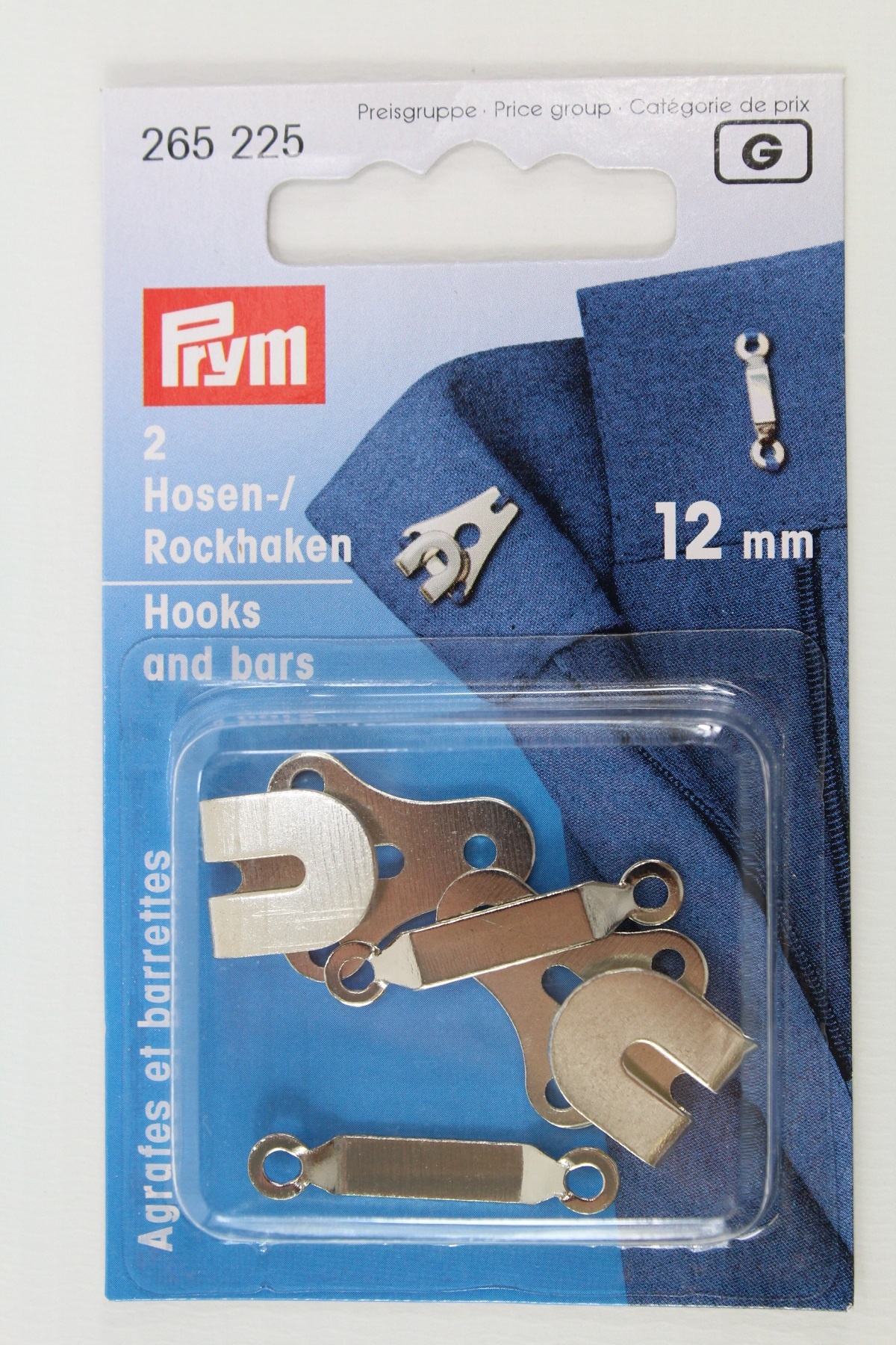 2 Hosen-/ Rockhaken 12mm silber