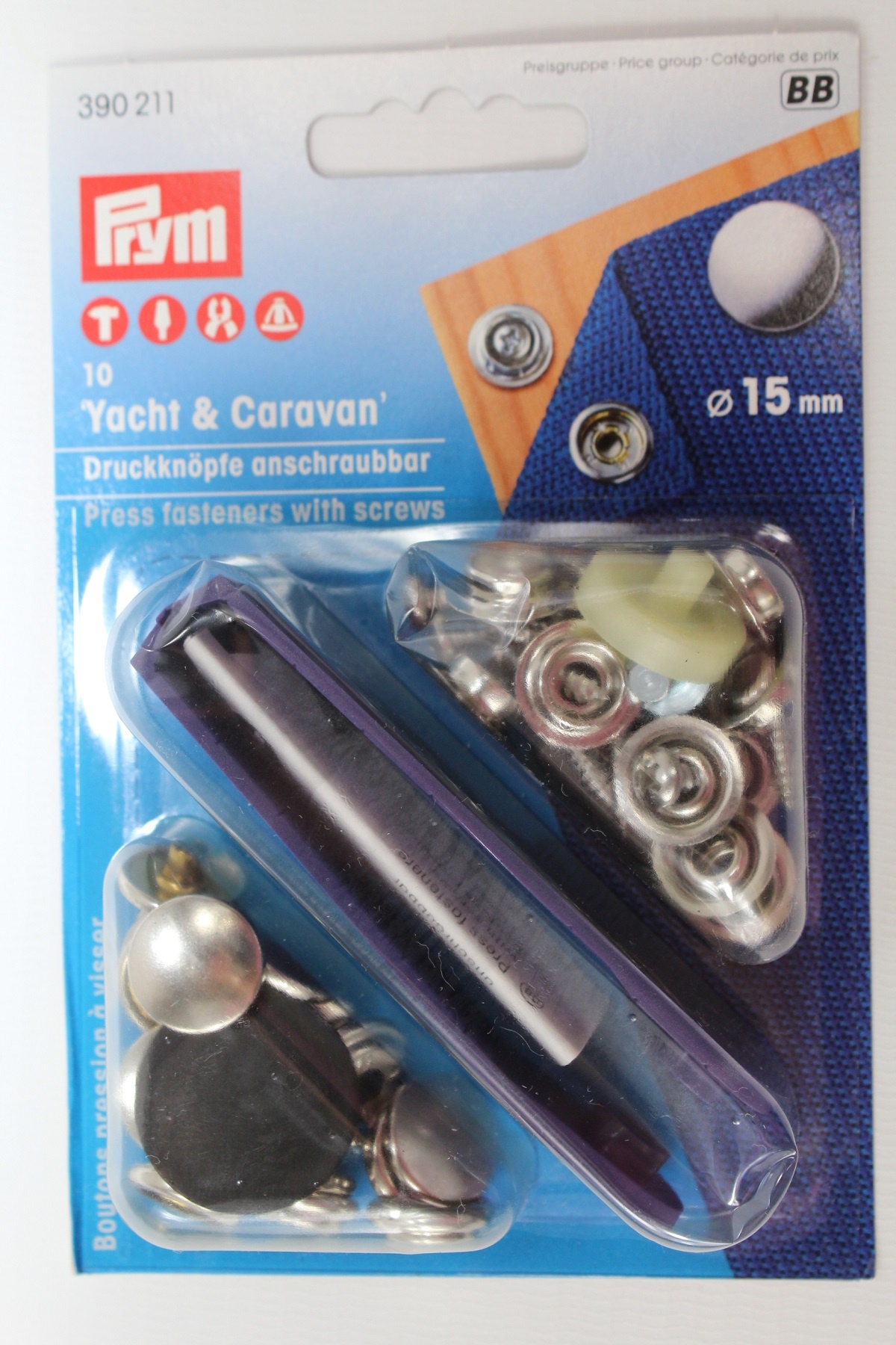 10 Yacht und Caravan Druckknöpfe anschraubbar ø15mm 10 Yacht und Caravan Druckknöpfe anschraubbar ø15mm