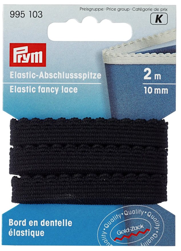 Elastic-Abschlussspitze, 10mm, schwarz, 2m