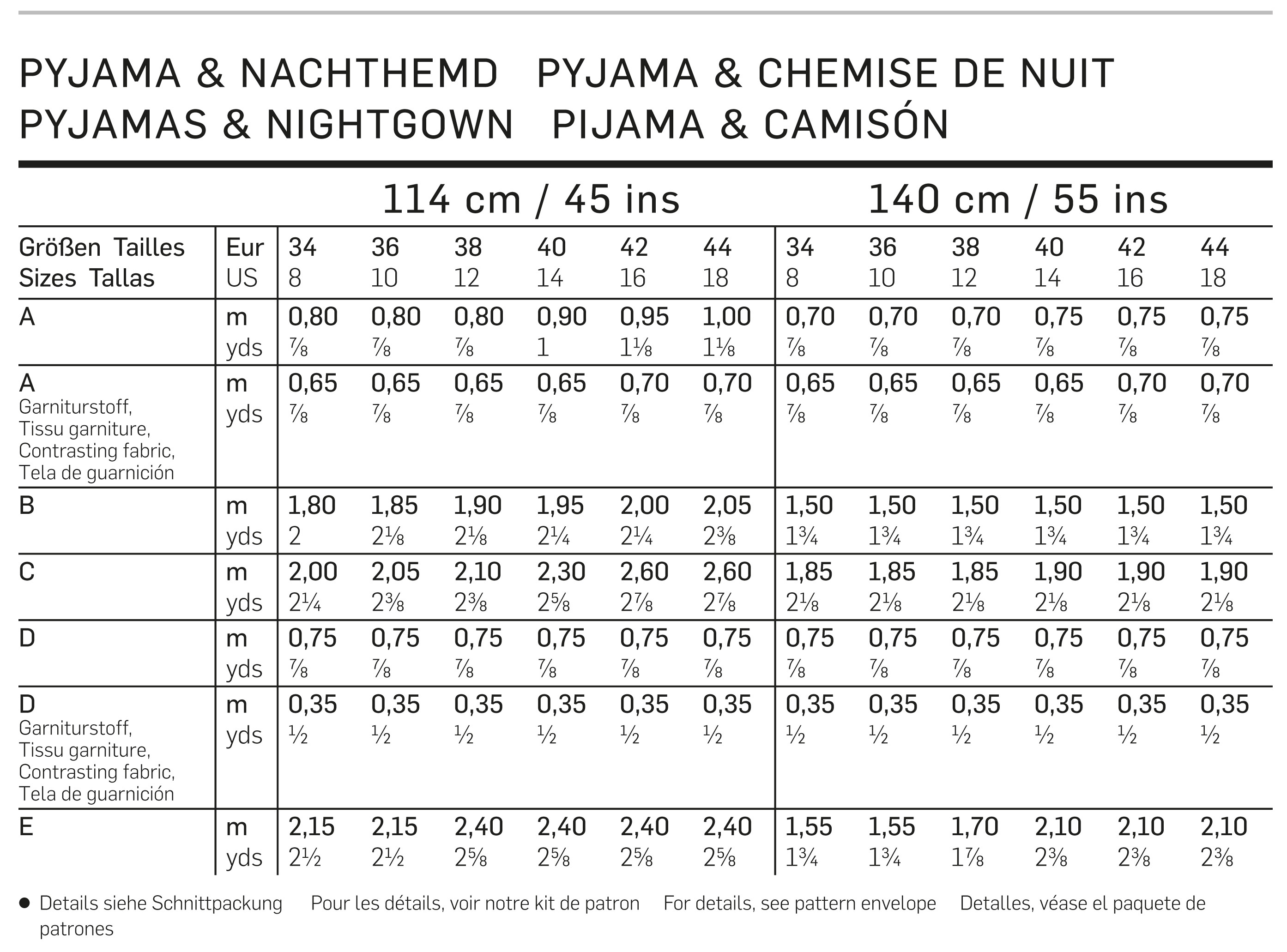burda Schnitt 6742 "Pyjama, Nachthemd und Shorts und Bluse und Tunika"