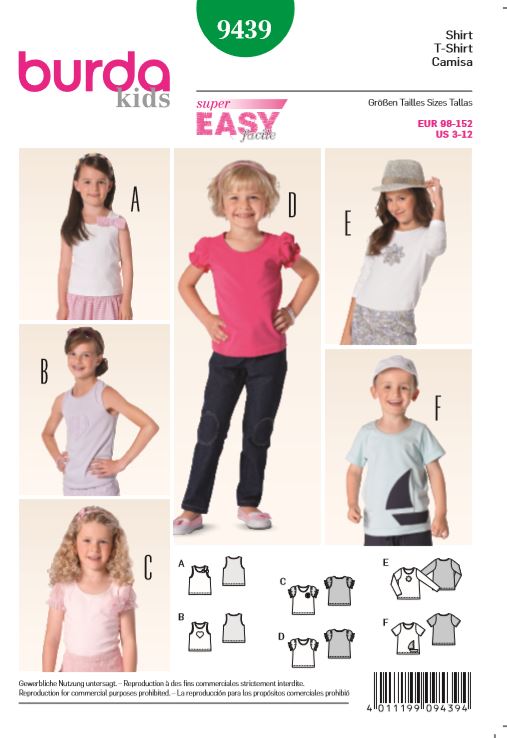 burda Schnitt 9439 "T-Shirt und Top" burda Schnitt 9439 "T-Shirt und Top"