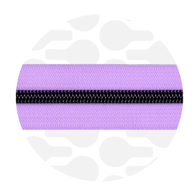 1m Reissversschluss endlos in Frosted Lilac mit Gun Metal Raupe