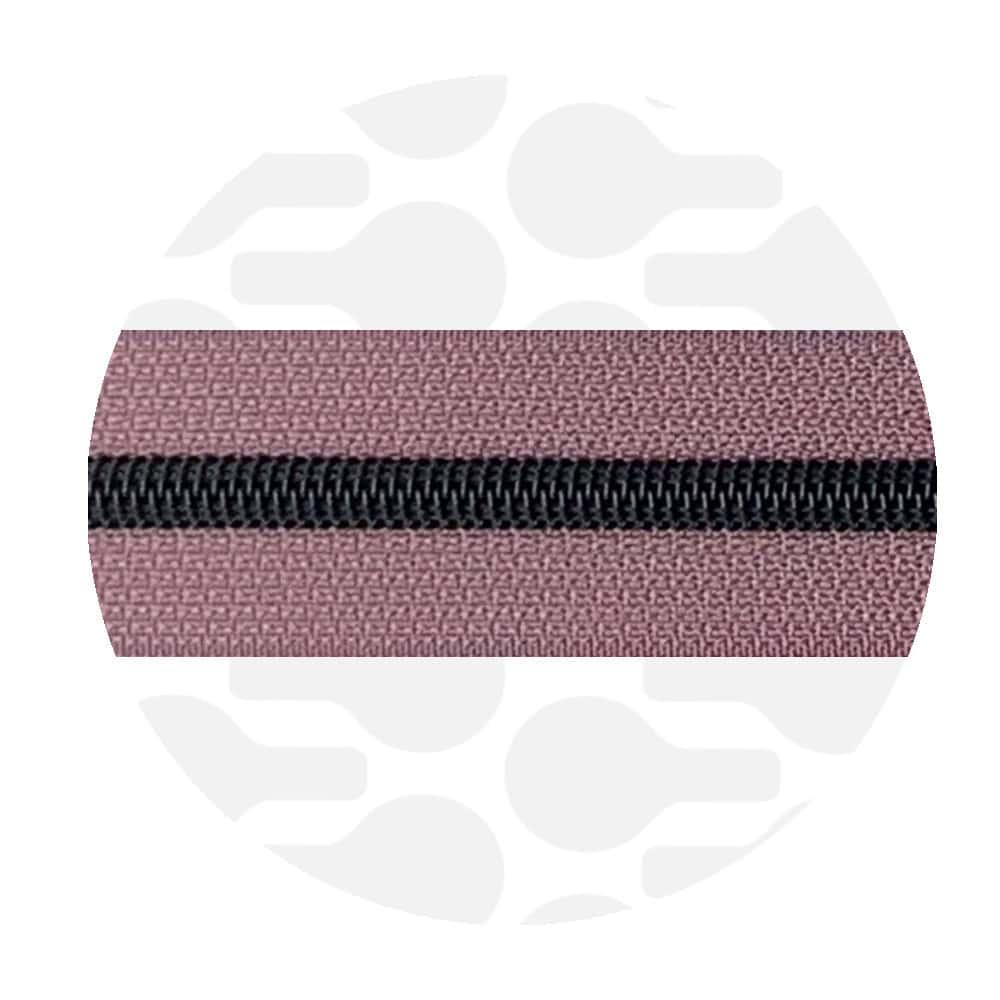 1m Reissversschluss endlos in Dark Lilac mit schwarzer Raupe 