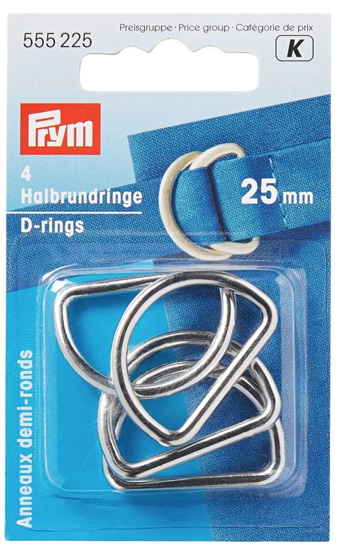 Halbrundringe, 25mm, silberfarbig Halbrundringe, 25mm, silberfarbig