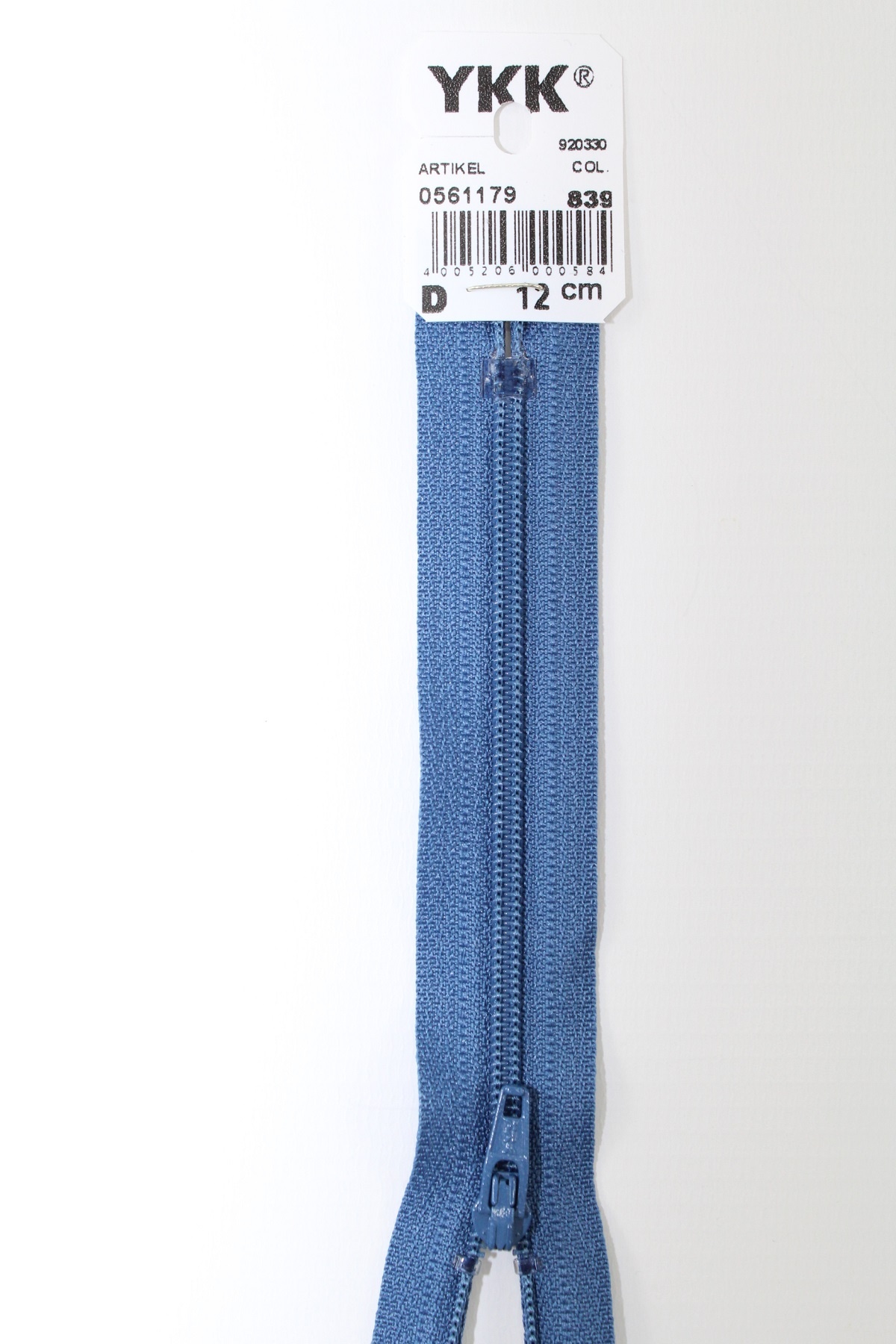 YKK-Reissverschluss 12cm-60cm, nicht teilbar, jeansblau