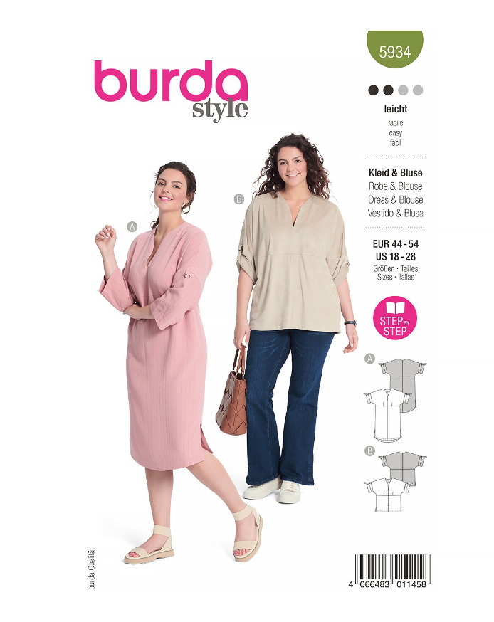 burda Schnitt 5934 "Kleid und Bluse"